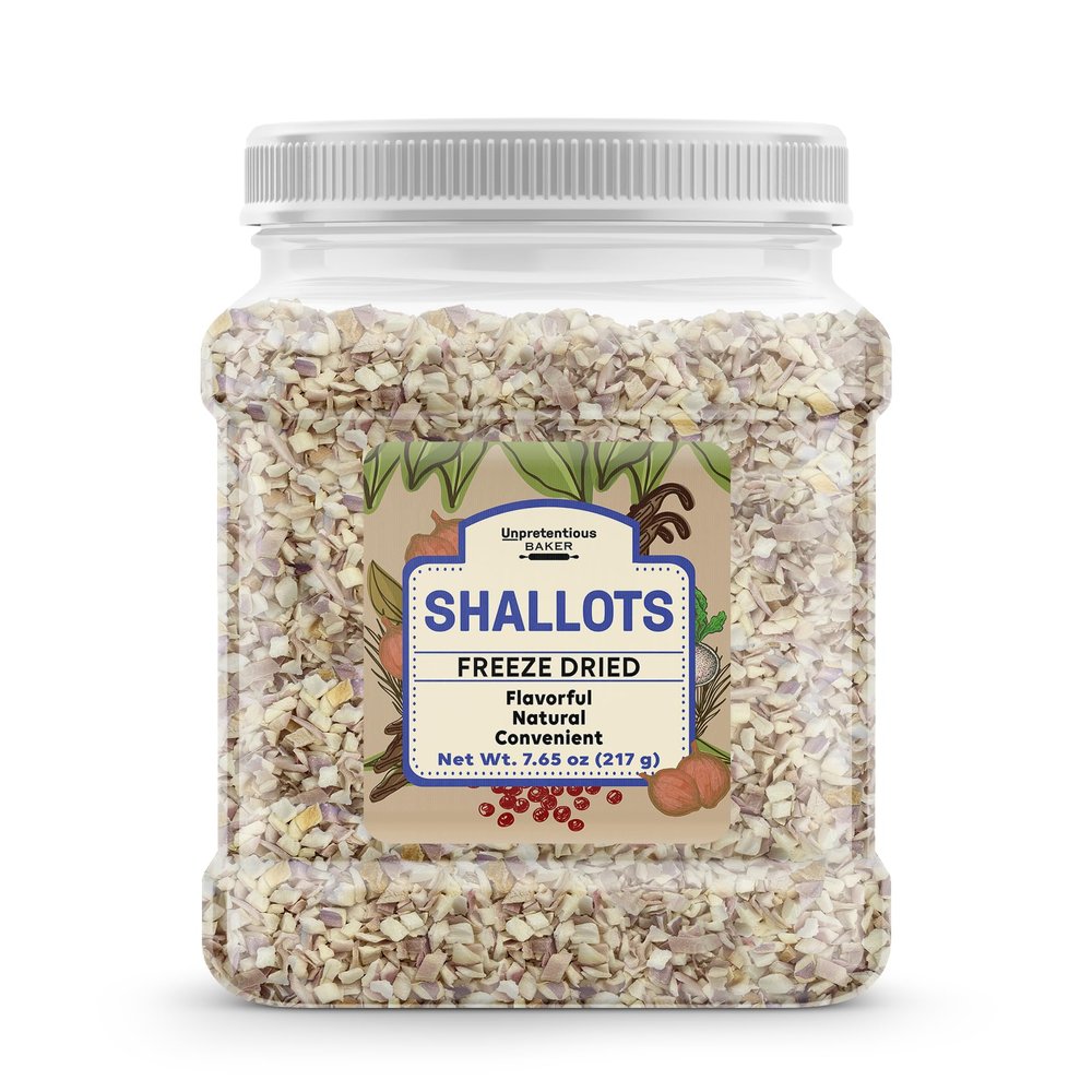 Unpretentious Freeze Dried Shallots, 7.65 oz, Flavorful, Food Storage, Bulk Container