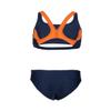 ARENA Feel Girls' Junior Thrice Two-Piece Swimsuit Racer Back Top Waterfeel Comfortable Suit Pool or Beach, US Size 22, Navy/Mango/White view 2