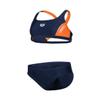 ARENA Feel Girls' Junior Thrice Two-Piece Swimsuit Racer Back Top Waterfeel Comfortable Suit Pool or Beach, US Size 22, Navy/Mango/White view 3