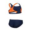 ARENA Feel Girls' Junior Thrice Two-Piece Swimsuit Racer Back Top Waterfeel Comfortable Suit Pool or Beach, US Size 22, Navy/Mango/White view 4