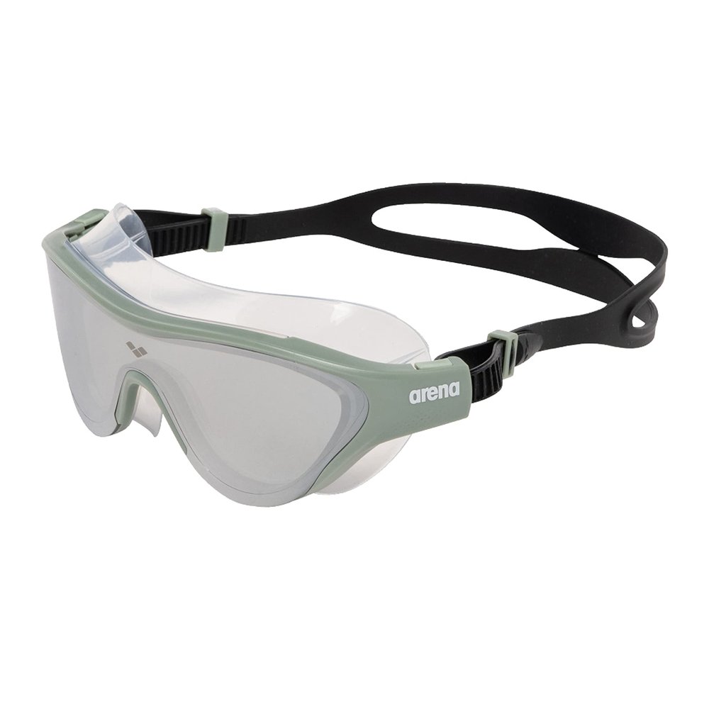 ARENA Unisex Adult The One Swim Mask Fitness Swimming Goggles for Men and Women Large Fit Polycarbonate Mirror Lens, Silver/Jade/Black