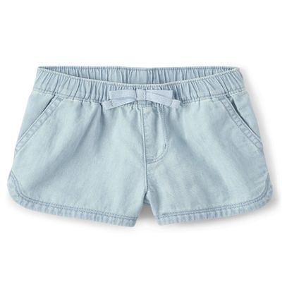 The Children's Place Baby Girls And Toddler Pull on Chambray Shorts, Tessa Wash, 12-18 Months