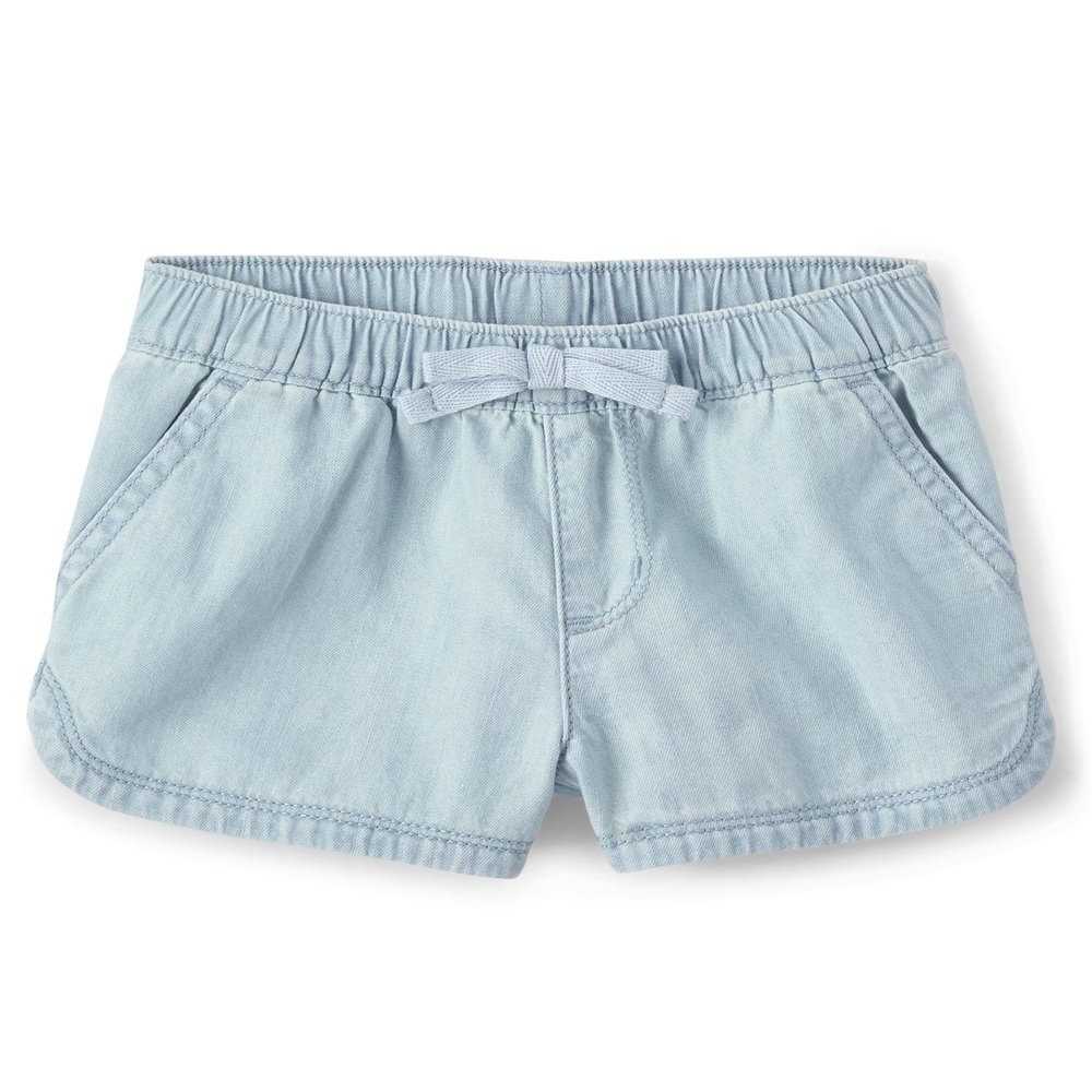 The Children's Place Baby Girls And Toddler Pull on Chambray Shorts, Tessa Wash, 12-18 Months