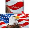 Beachland Personalized Eagle American Flag Beach Towel 30 x 60 inch Soft Cotton (One Custom Eagle American Flag Towel) view 1