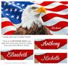 Beachland Personalized Eagle American Flag Beach Towel 30 x 60 inch Soft Cotton (One Custom Eagle American Flag Towel) view 2