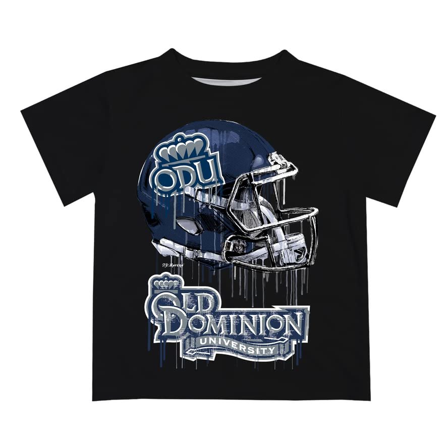 Vive La Fete Old Dominion Monarchs Original Dripping Football Helmet Black T-Shirt