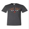Small Heather Black Mens Christmas Reindeer Rudolf Face Funny Holiday T-Shirt view 3