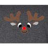 Small Heather Black Mens Christmas Reindeer Rudolf Face Funny Holiday T-Shirt view 4