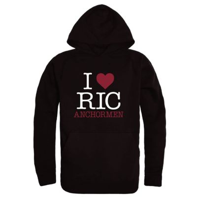 W Republic I Love Rhode Island College Anchormen Fleece Hoodie Sweatshirts Black Small