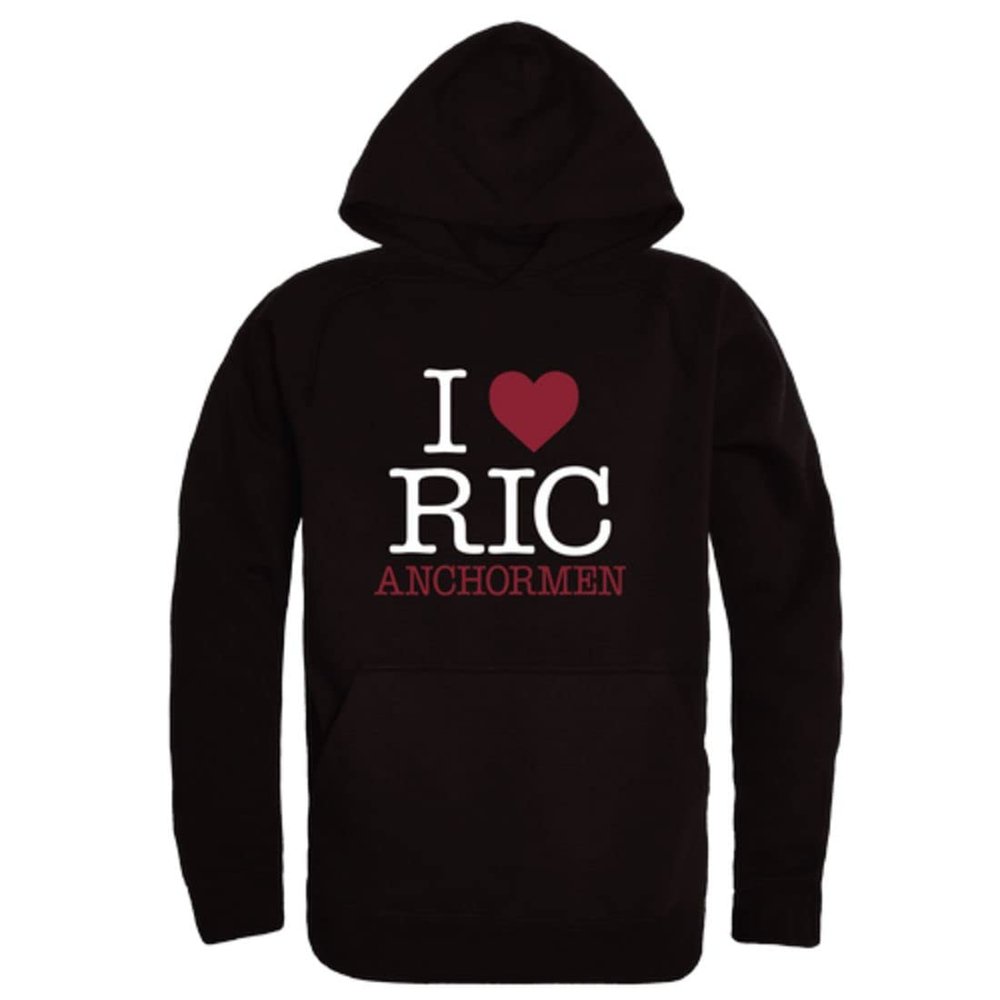 W Republic I Love Rhode Island College Anchormen Fleece Hoodie Sweatshirts Black Small