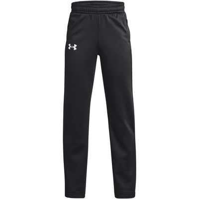 Under Armour Boys' Armourfleece Straight Leg Pant (as1, Alpha, m, Regular, Black/White, Medium)
