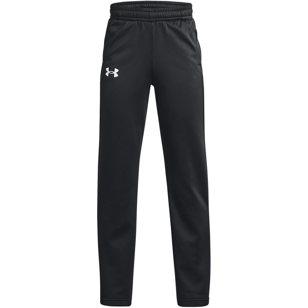Under Armour Boys' Armourfleece Straight Leg Pant (as1, Alpha, m, Regular, Black/White, Medium)