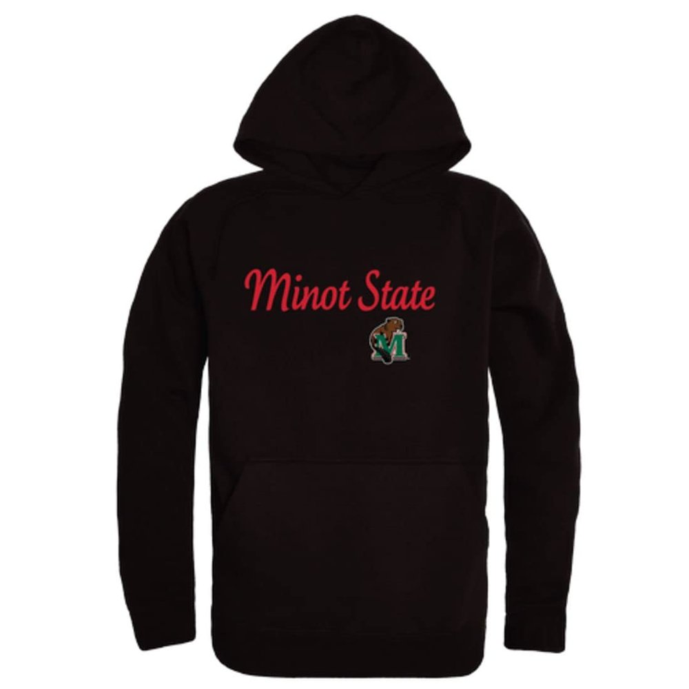 W Republic Minot State University Beavers Script Fleece Hoodie Sweatshirts Black X-Large