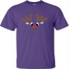 XX-Large Purple Mens Christmas Reindeer Rudolf Face Funny Holiday T-Shirt view 3