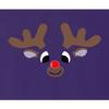 XX-Large Purple Mens Christmas Reindeer Rudolf Face Funny Holiday T-Shirt view 4