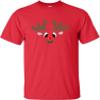 XX-Large Red Mens Christmas Reindeer Rudolf Face Funny Holiday T-Shirt view 3