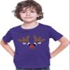Small Purple Youth Christmas Reindeer Rudolf Face Funny Holiday T-Shirt view 2