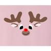 5X-Large Pink Mens Christmas Reindeer Rudolf Face Funny Holiday T-Shirt view 4