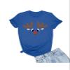 Medium Royal Mens Christmas Reindeer Rudolf Face Funny Holiday T-Shirt view 1