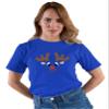Medium Royal Mens Christmas Reindeer Rudolf Face Funny Holiday T-Shirt view 2