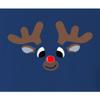 Medium Royal Mens Christmas Reindeer Rudolf Face Funny Holiday T-Shirt view 4