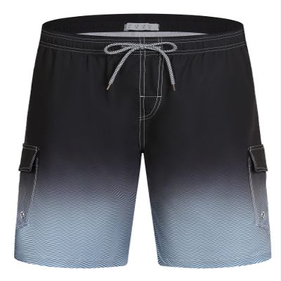 ELETOP Men's Swim Trunks Quick Dry Bathing Suit Swimming Board Shorts Mesh Lining Beach Swimwear Cargo Gradient Black XXL