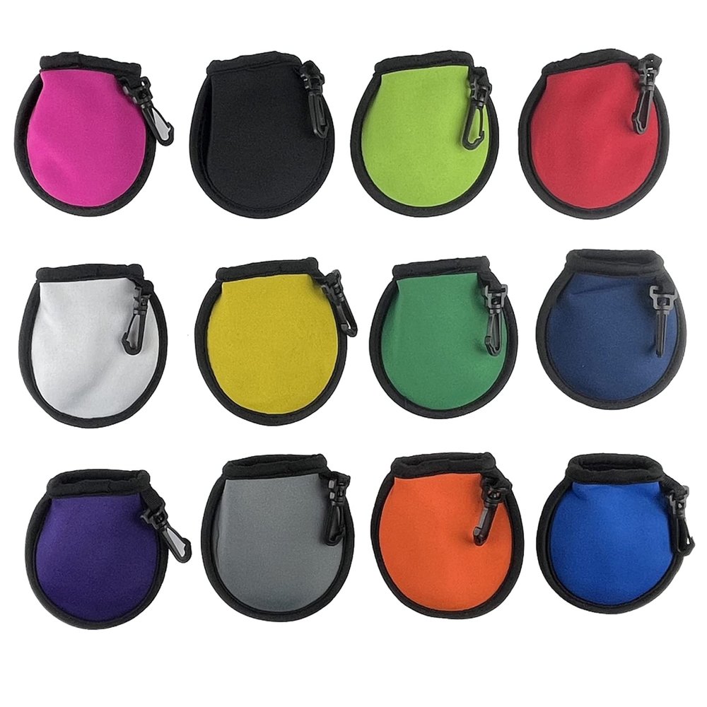 Miokun 12 Pieces Portable Pocket Golf Ball Cleaner Pouch Golf Ball Washer