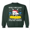 ALLNTRENDS You're Fired Ugly Christmas Sweater Meme Musk Graphic Adult Xmas Sweatshirt (XL, Forest Green) view 1