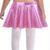 renvena Kids Girls Shiny Metallic Stretchy Flared High Waist Mini Skater Skirt A-Line Pleated Athletic Dance Skirt Pink 10 Years view 4