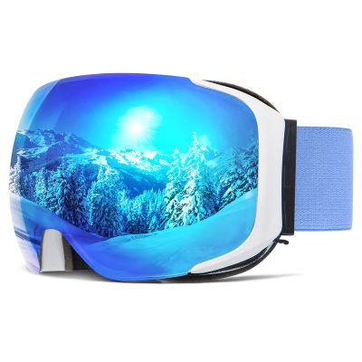 COPOZZ Polarized Ski Goggles - G2 Detachable Magnetic Lens Snow Goggles Over Glasses for Men Women Adult OTG Goggles