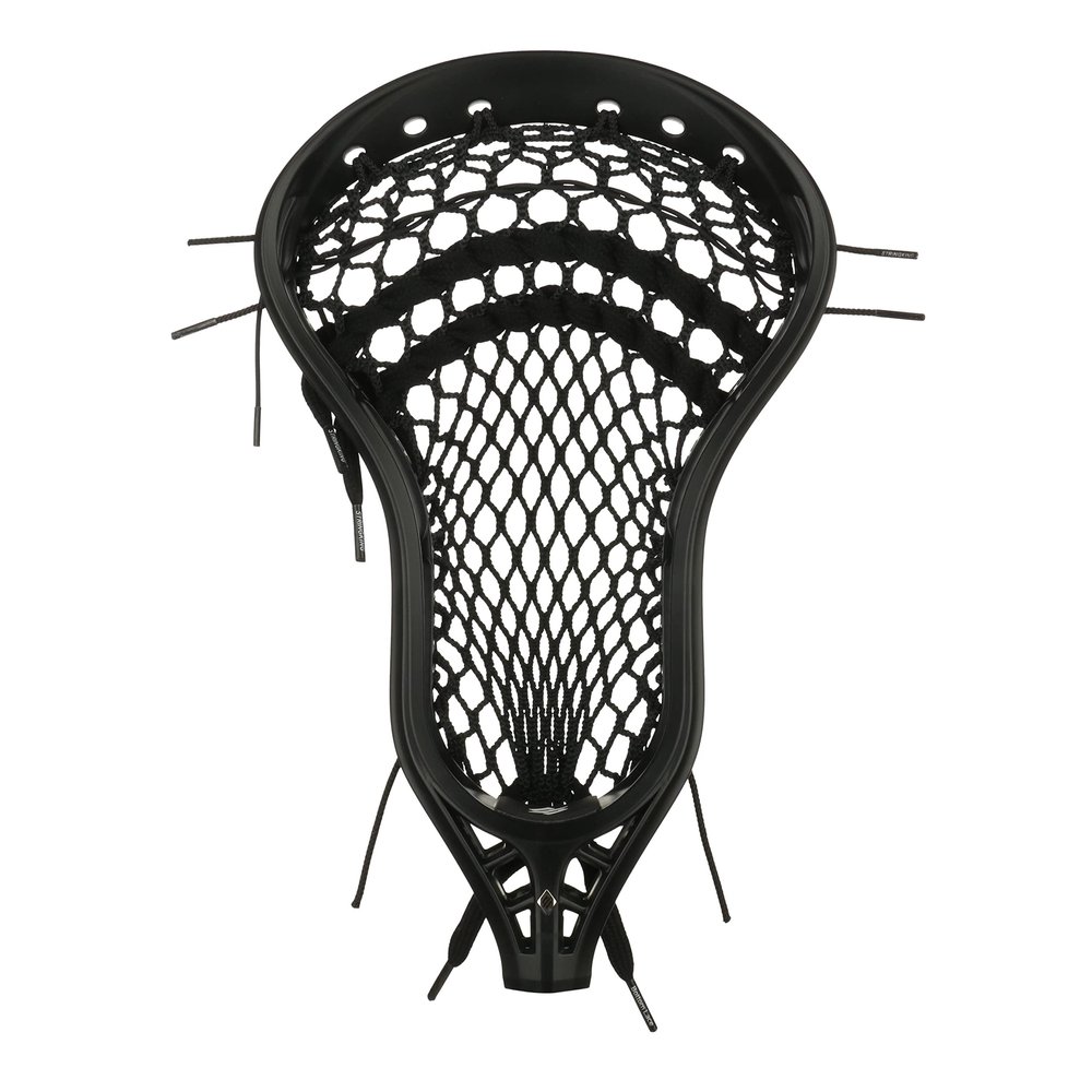 StringKing Mens Mark 2V Midfield Lacrosse Head Strung with Type 5s Mesh (Black/Black)