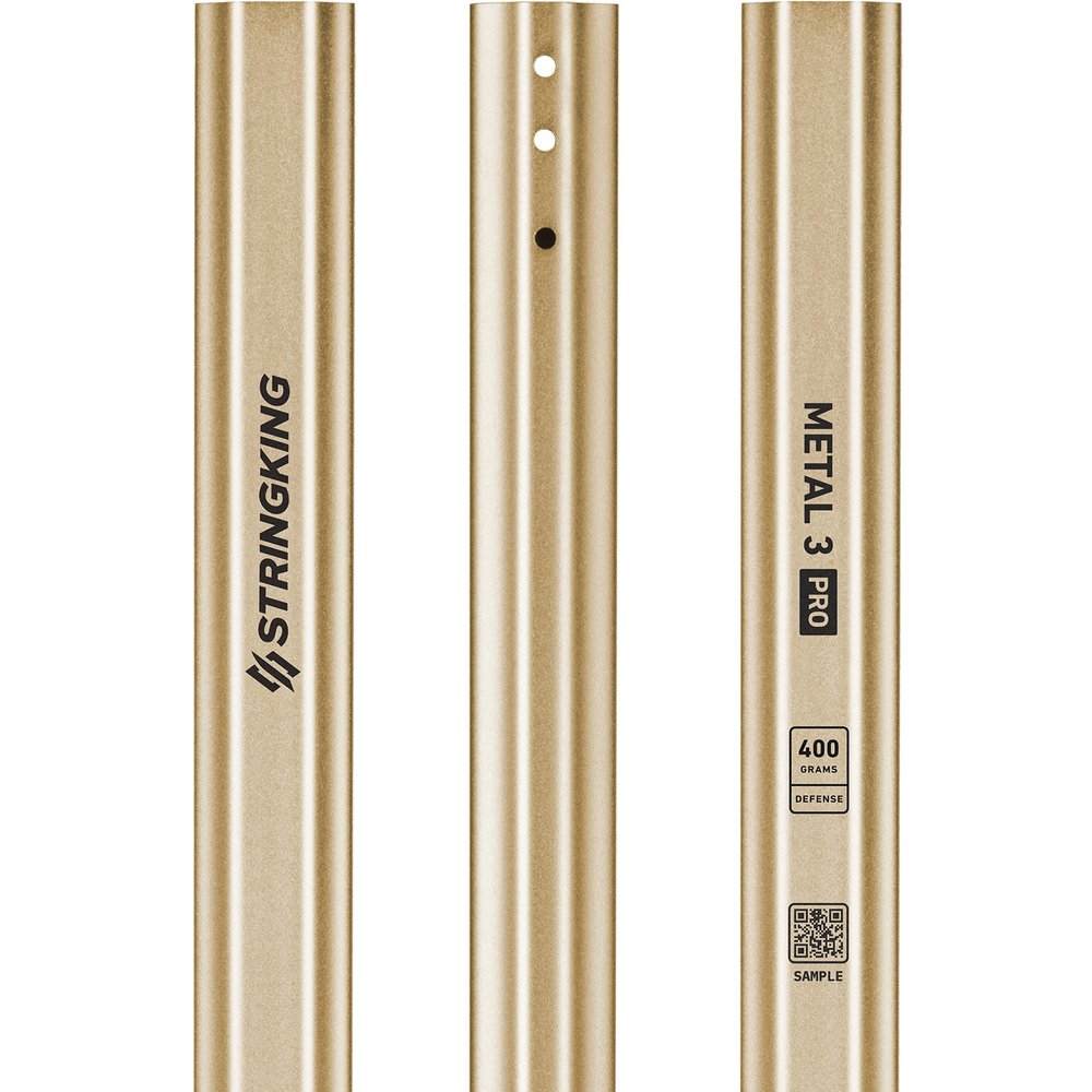 StringKing Men's Metal 3 Pro Defense Lacrosse Shaft 400 Grams (Nickel)