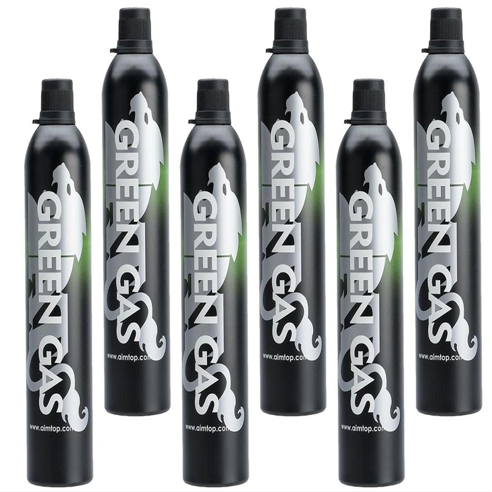 Evike - Aim Top/Airsoft Arms Power Large 1100 Green Gas (Quantity: 6 Cans)