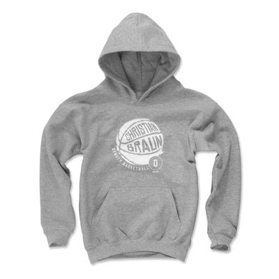 500 LEVEL Christian Braun Youth Sweatshirt (Youth Hoodie, Large, Gray) - Christian Braun Denver Basketball WHT
