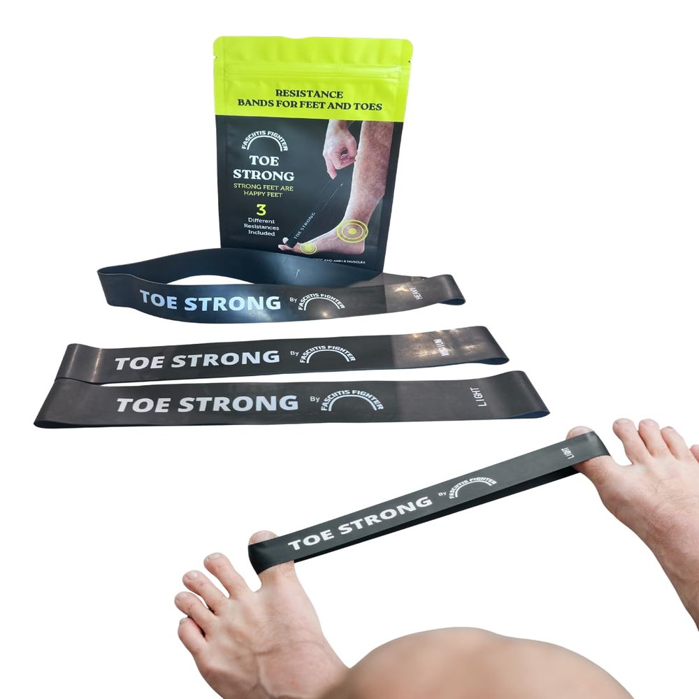 Fasciitis Fighter Toe Strong  Loop Resistance Bands for Toe, Foot & Ankle Strengthening, Mobility & Stability Training, Plantar Fasciitis Relief and strengthening.