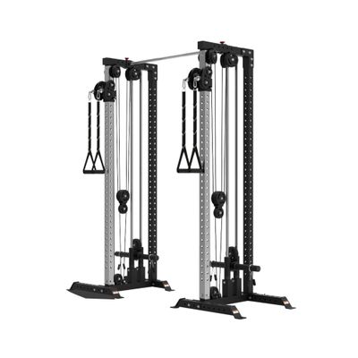 Pulley Cable Machine Tower [Bells of Steel] Cable Tower Squat Stand, Weight Plate Loadable Sleeves with Back Upright, Home Gym Cable Weight Machine, Nylon Pulleys, 2:1 Ratio, 250lb Capacity