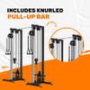 Pulley Cable Machine Tower [Bells of Steel] Cable Tower Squat Stand, Weight Plate Loadable Sleeves with Back Upright, Home Gym Cable Weight Machine, Nylon Pulleys, 2:1 Ratio, 250lb Capacity view 2