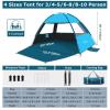 COMMOUDS Beach Tent Sun Shade for 3/4-5/6-7/8-10 Person, UPF 99+ Beach Sun Shelter Canopy Tent, Lightweight, Easy Set Up and Carry view 2
