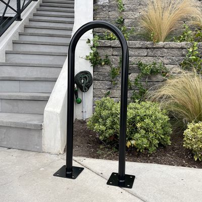 Sandbaggy In Ground Bike Rack | U Shaped, Commercial, Outdoor, 1 Loop, Steel | Black, 14.5" x 34" (10)