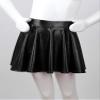 dPois Girls Kids Shiny Metallic Flared Pleated Mini Skirt A-Line Skater Skort Ballet Jazz Hip Hop Dance Outfit Black A 6 view 2
