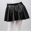 dPois Girls Kids Shiny Metallic Flared Pleated Mini Skirt A-Line Skater Skort Ballet Jazz Hip Hop Dance Outfit Black A 6 view 4