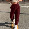 Womens Sweatpants Baggy High Waisted Fall Pants Cinch Bottom Joggers with Pockets Y2k Cotton Athletic Trousers view 2