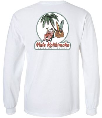 Koloa Surf Men's Chillin' Santa Logo Long Sleeve T-Shirts-Tall-4XLT-White/c