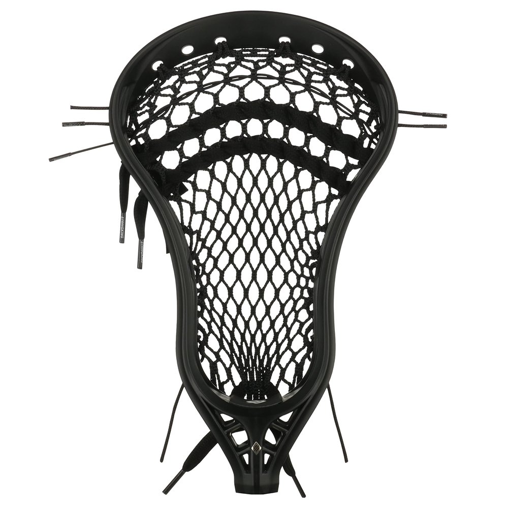 StringKing Mens Mark 2A Attack Lacrosse Head Strung with Type 5X Mesh (Black/Black)