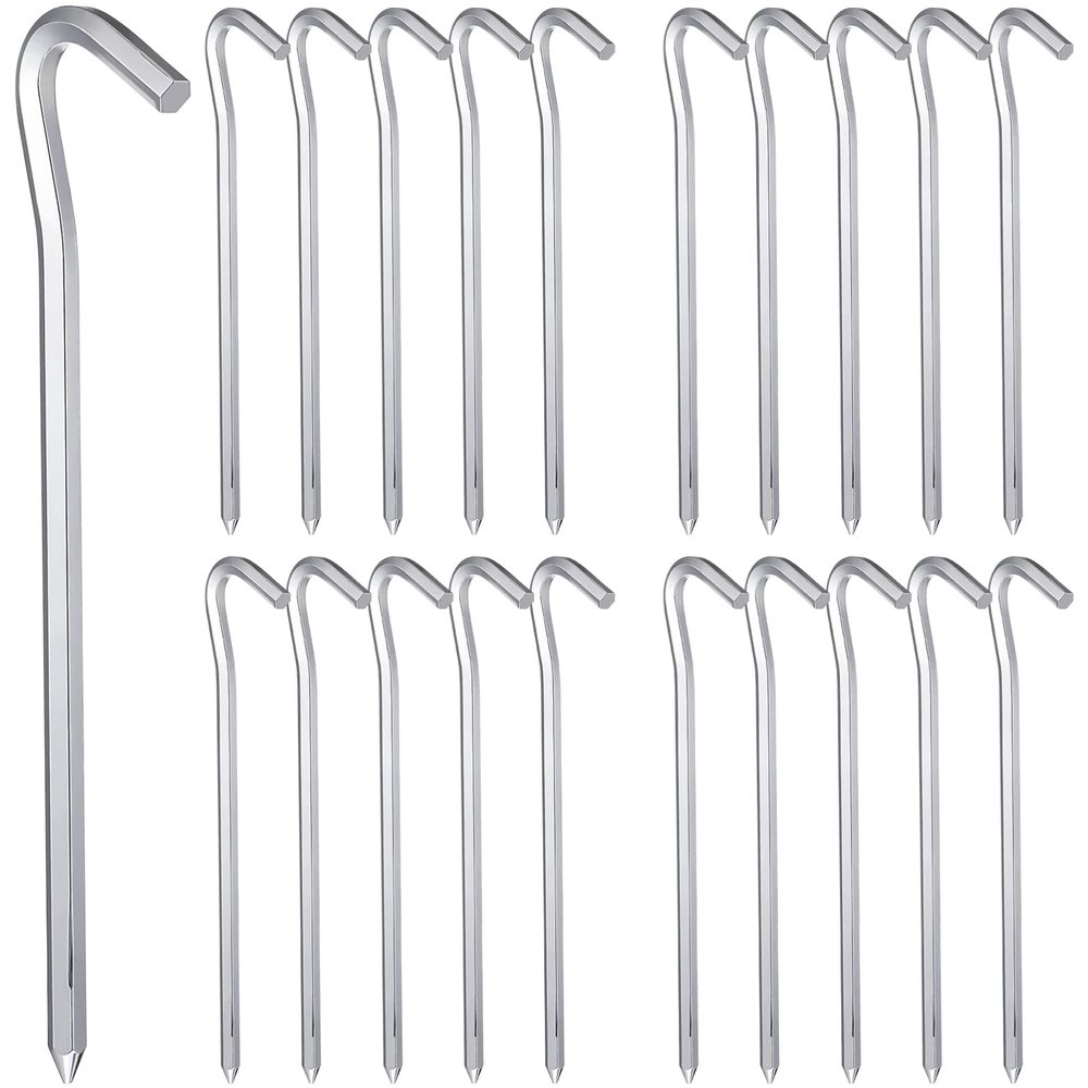 Tent Hooks for Camping 20 Pcs Tent Ground Pegs Heavy Duty Ground Stakes Patio Stakes