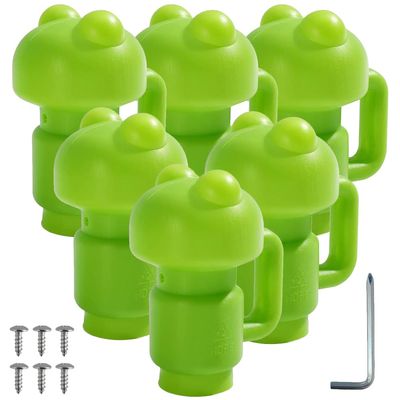 BESPORTBLE 1 Set of Plastic Trampoline Caps Trampoline Enclosure Pole Cap with Wrench Screws Safety Trampoline Pole Covers for Trampoline Net Hook Parts Accessories Green