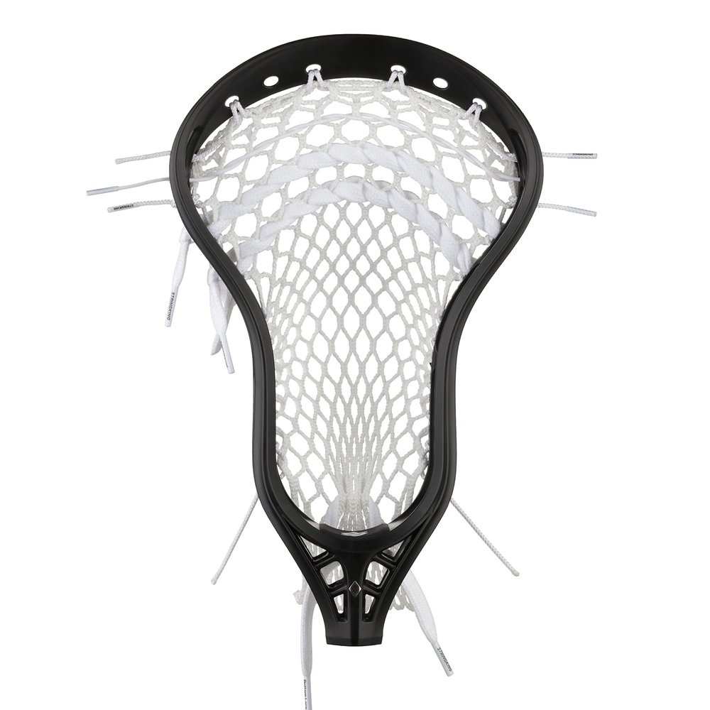 StringKing Mens Mark 2V Midfield Lacrosse Head Strung with Type 5X Mesh (Black/White)