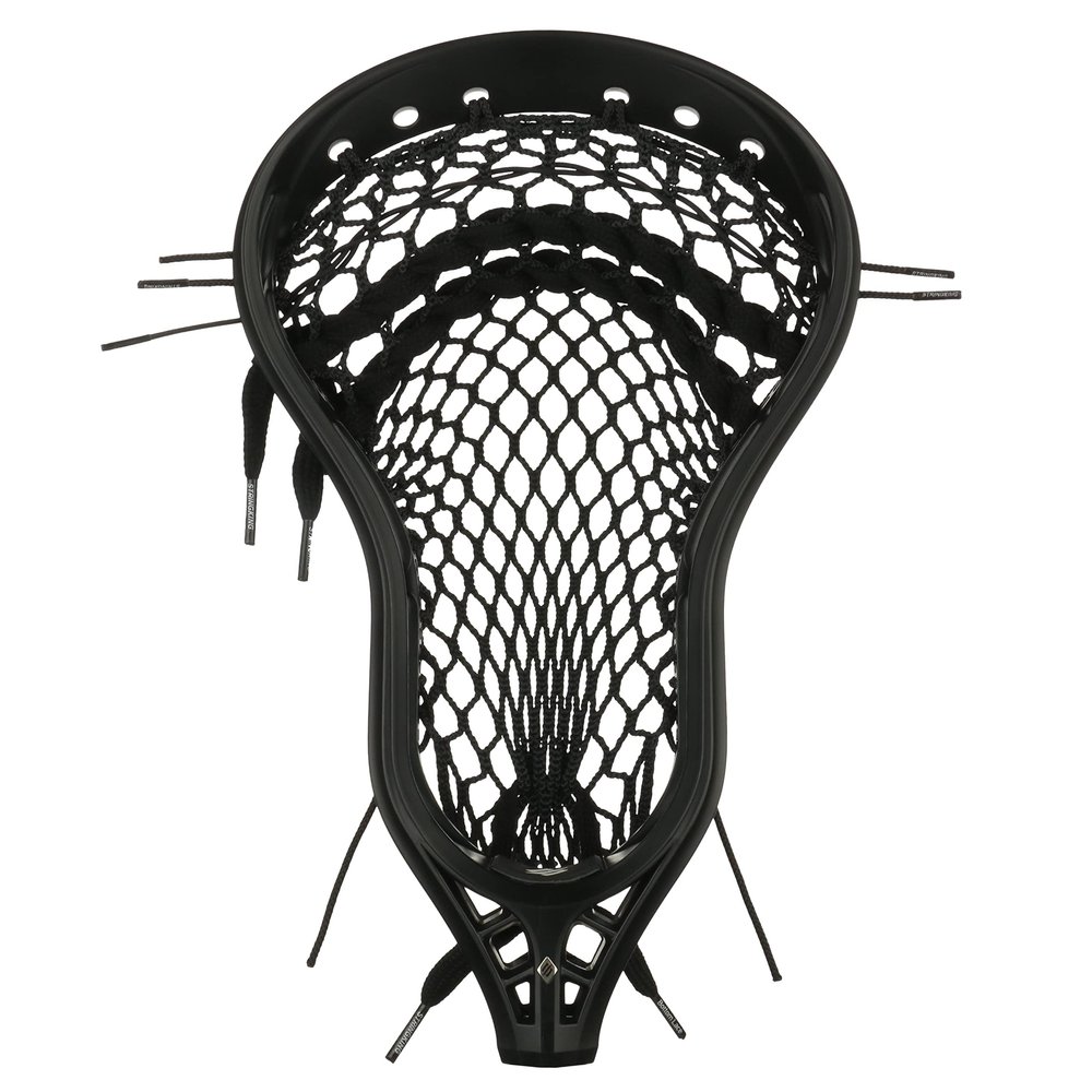 StringKing Mens Mark 2D Defense Lacrosse Head Strung with Type 5s Mesh (Black/Black)