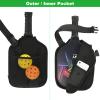 Cosmos 2 Pcs Neoprene Pickleball Paddle Cover Pickleball Racket Case Pickle Ball Sleeve - Pickleball Paddle Carry Bag with Ball Storage Accessories Pocket & Handle Strap (Black & Handle Stap) view 4