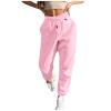 Womens Sweatpants Baggy High Waisted Fall Pants Cinch Bottom Joggers with Pockets Y2k Cotton Athletic Trousers A-Pink view 1